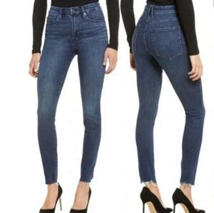 Good American Good Legs Skinny Jean with frayed hems